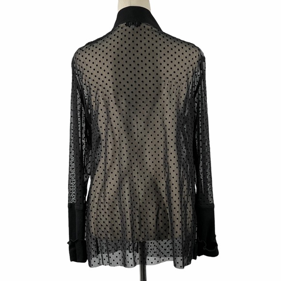 Sandra Soulos sheer black spot blouse. Size 12. - Picture 3 of 8